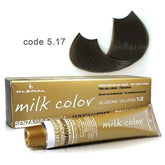 Vopsea de păr fără amoniac Milk Color Teak Light Chestnut 100 ml cod 5.17 Kleral