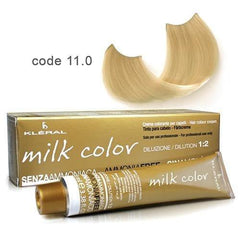 Vopsea de par fara amoniac Kleral Milk Color 11.0 Platinum Extra Light Blonde 100ml