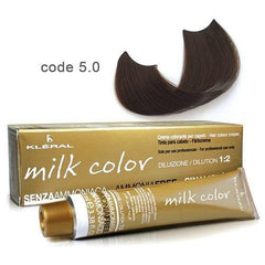 Vopsea de par fara amoniac Kleral Milk Color 5.0 Light Brown 100ml