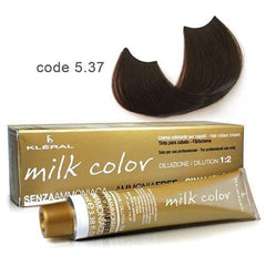 Vopsea de par fara amoniac Kleral Milk Color 4.37 Toffe Light Chestnut 100ml