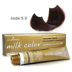 Vopsea de par fara amoniac Kleral Milk Color 5.5 Mahogany Light Brown 100ml