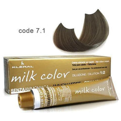 Vopsea de par fara amoniac Kleral Milk Color 7.1 Ash Blonde 100ml