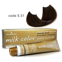 Vopsea de păr fără amoniac Milk color beige light chestnut cod 5.31 100 ml Kleral