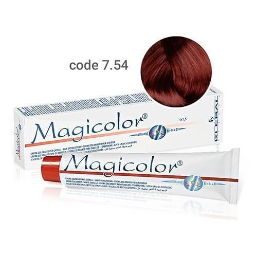 Vopsea de  par  Kleral Magicolor 7.54 Medium Copper Mahogany Blonde 100ml