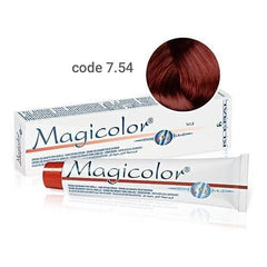 Vopsea de  par  Kleral Magicolor 7.54 Medium Copper Mahogany Blonde 100ml