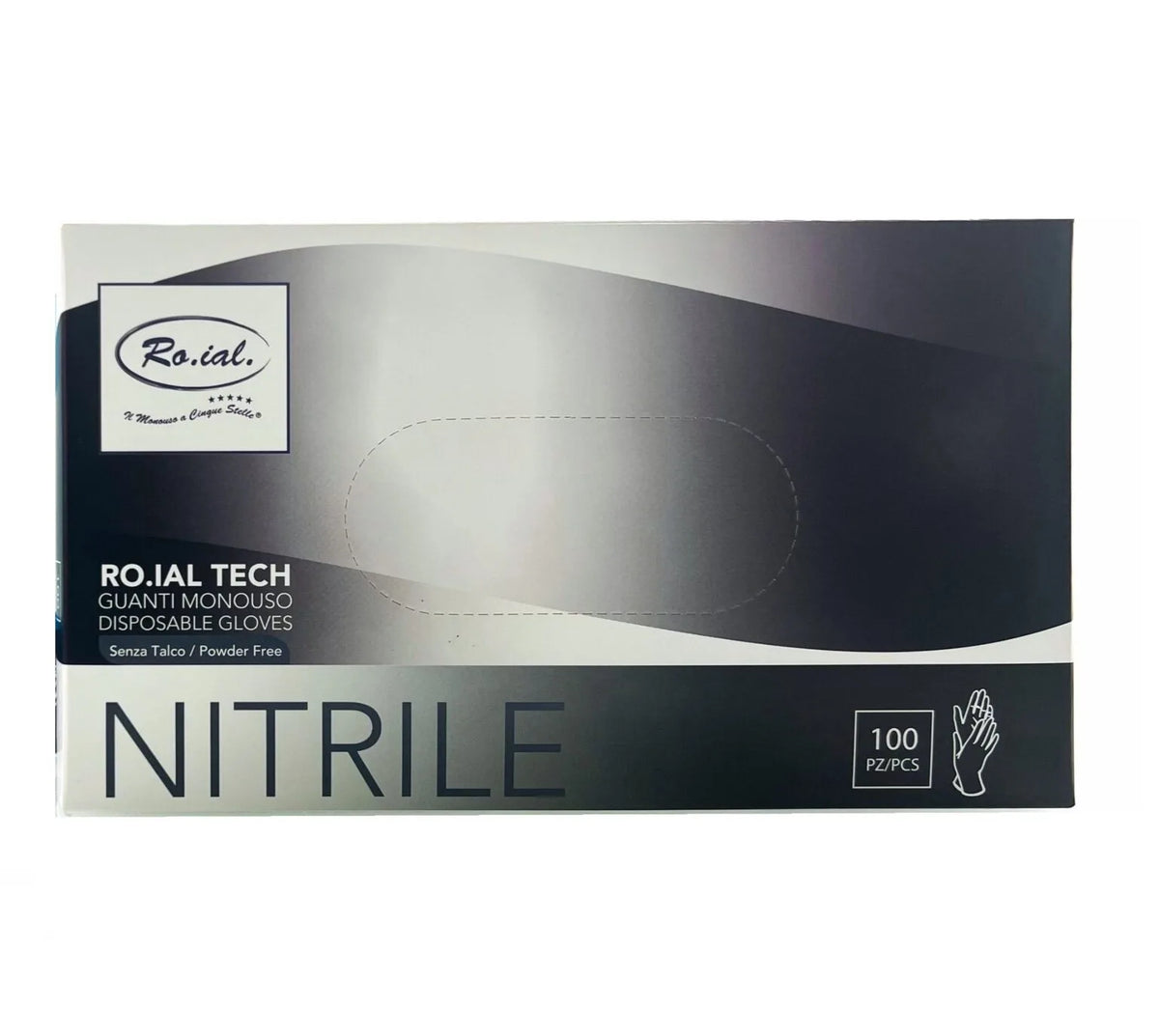Mănuși Nitril Negru Nepudrate 100 buc Roial