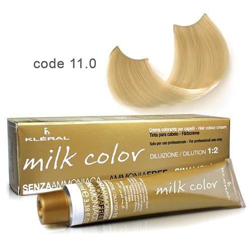 Vopsea de  par fara amoniac  Kleral Milk Color 11.0 Platinum Extra Light Blonde 100ml