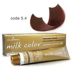 Vopsea  de par fara amoniac  Kleral Milk Color 5.4 Light Copper Brown 100ml