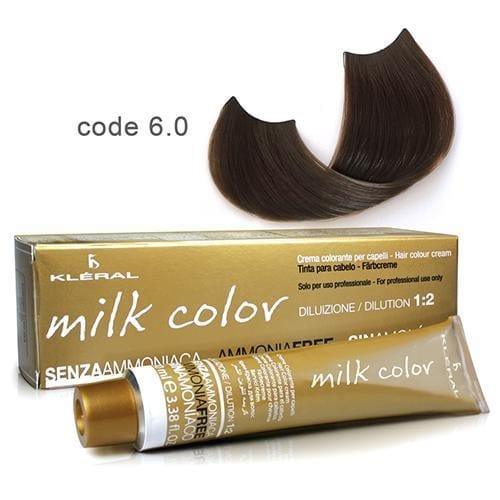 Vopsea  de par fara amoniac  Kleral Milk Color 6.0 Dark Blonde 100ml