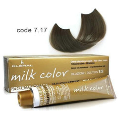 Vopsea  de par fara amoniac  Kleral Milk Color 7.17 Teak Blonde 100ml