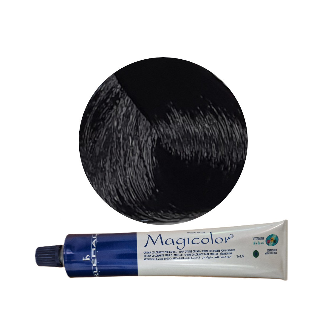 Vopsea de păr profesională permanentă Magicolor Black 100 ml cod 1 Kleral