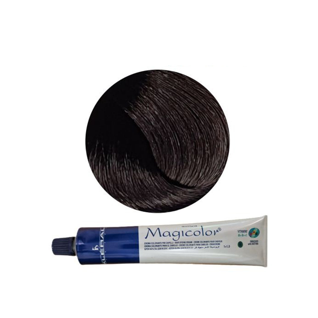 Vopsea de păr profesională permanentă Magicolor Intense Light Chestnut 100 ml cod 5.0 Kleral