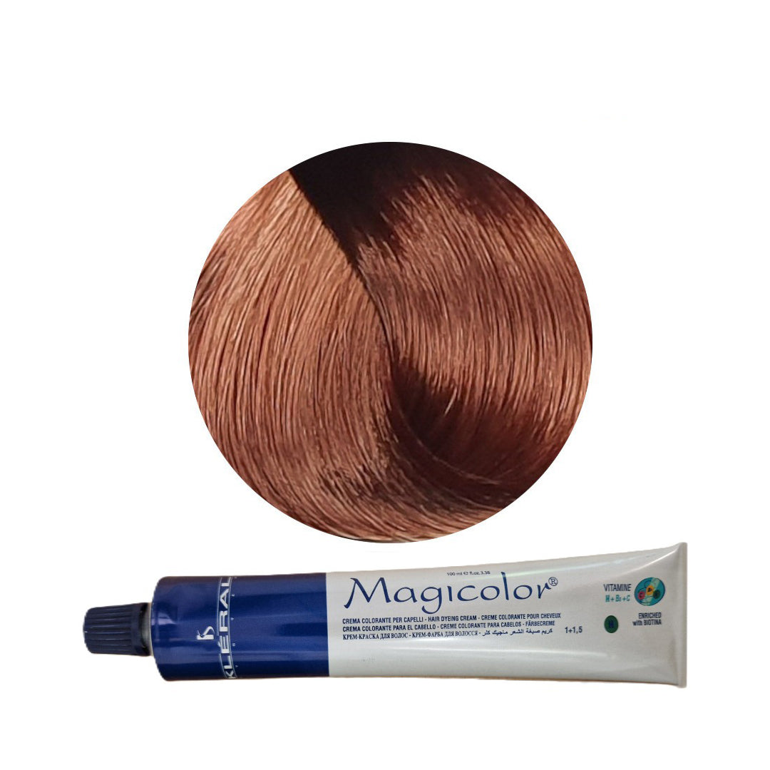 Vopsea de păr profesională permanentă Magicolor Blonde Auburn Brown 100 ml cod 7.84 Kleral